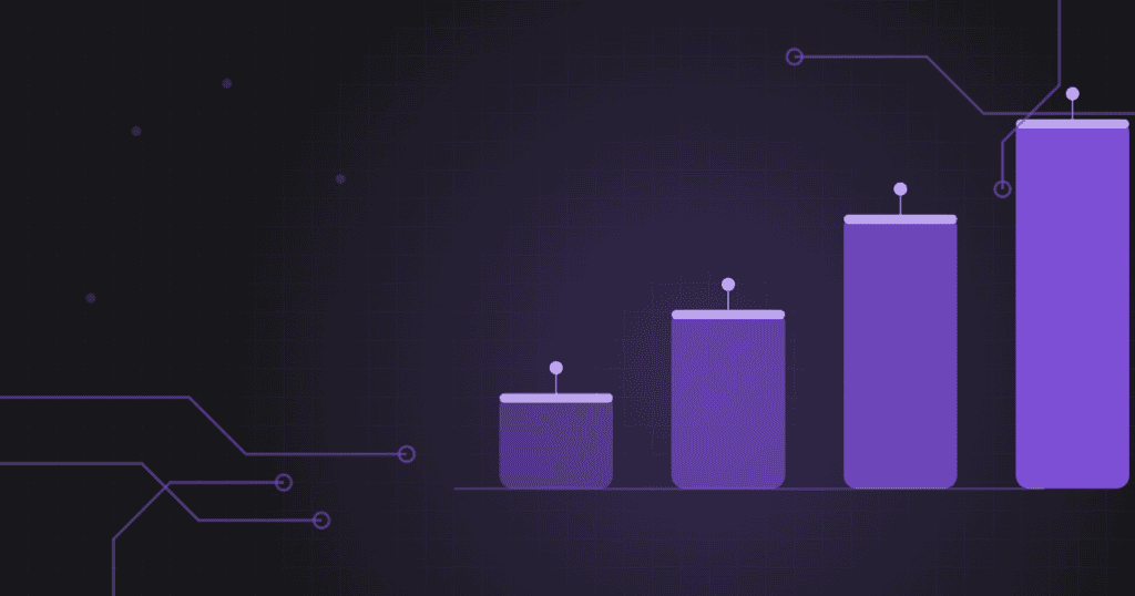 Four ascending purple bars showing AI automation price bands in Australia